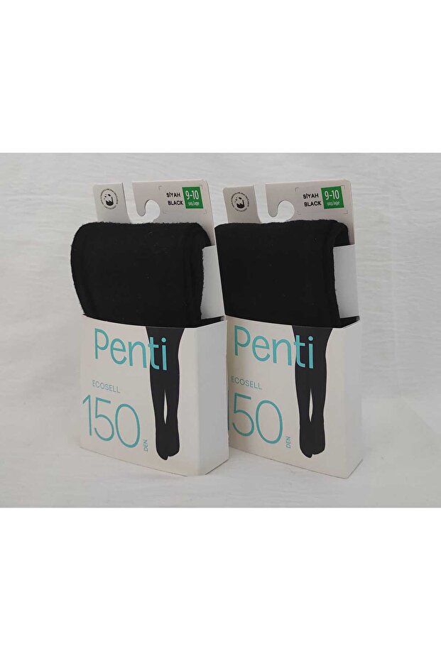 2-Pack Girls' Extra Soft Texture Black Pantyhose