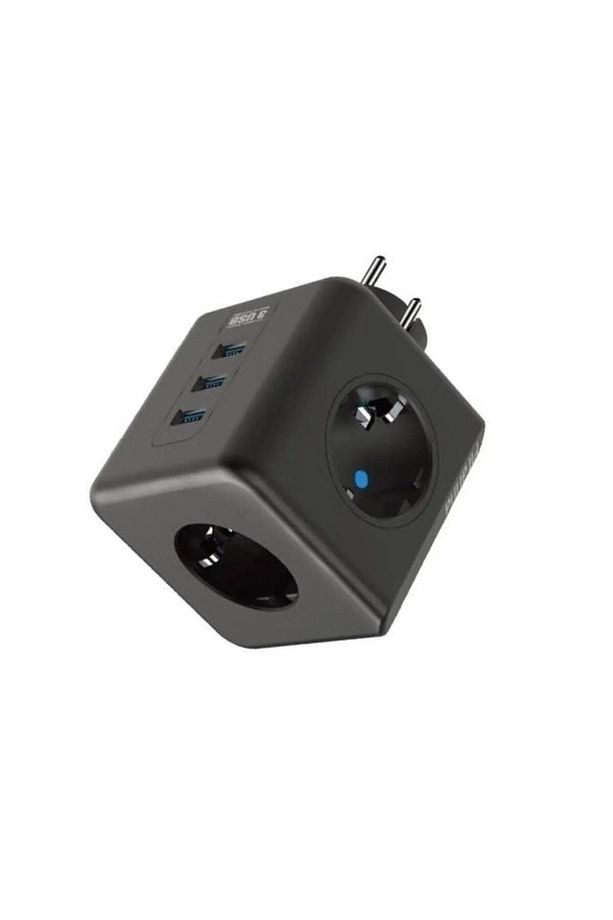 Termal Akım Korumalı Isıya Dayanıklı 3'lü Duvar Tipi Priz 2 x Usb 1 x Type C Çıkışlı - 3