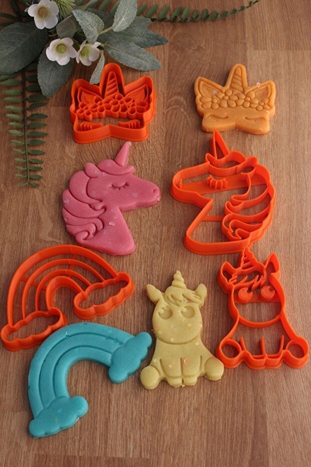 Set of 4 Unicorn Pattern - Rainbow, Flower, Cookie and Dough Shaper - 1