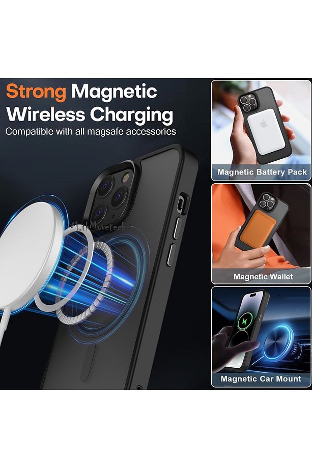 İphone 12 Pro Max Kılıf Mat Magsafe Şarj Özellikli Darbe Önleyici Hassas Buton Renkli Yumuşak Kenar - 2