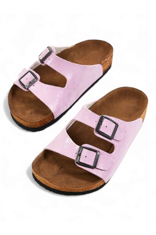 Children's Youth Unisex Orthopedic Sole Slippers with Double Strap Buckle, Daily Comfortable Home & Outdoor Slippers