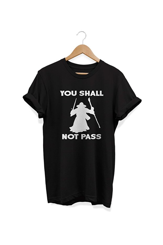 You Shall Not Pass Printed Black T-Shirt