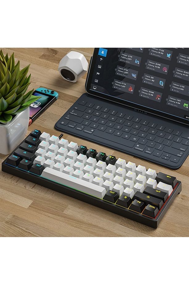 K620 Rgb 61 Tuş Kırmızı Switch Type-c Kablolu Mekanik Klavye-hot Swap - 8