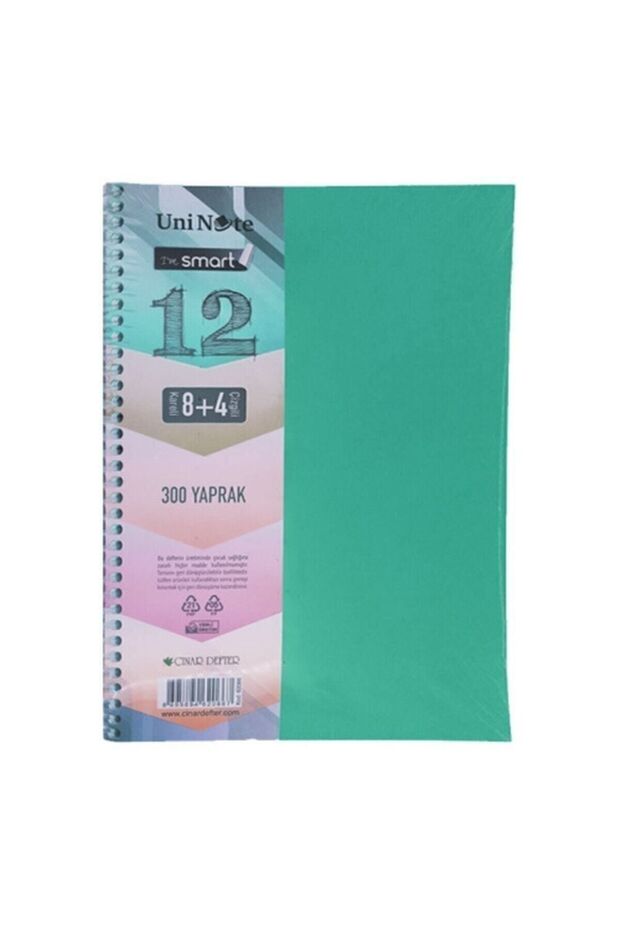 دفتر ملاحظات حلزوني (a4) 300 ورقة 8 (مربع) + 4 (مخطط)