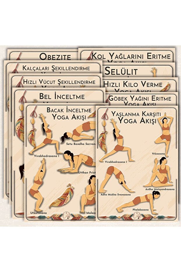 Yoga Hareketleri 130 Kartlık Yoga Anatomisi 4'lü Set 1 Set Içinde 4 Dev Set Yoga Akışları 1 Set Hediyeli