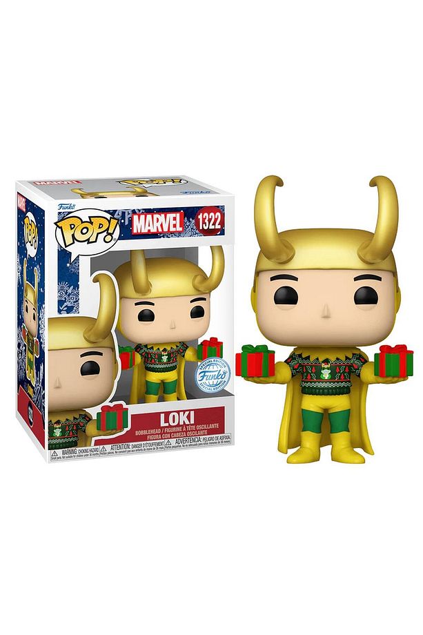 Pop Marvel: Loki With Sweater Metallic Special Edition No:1322 Bobble Head - 1