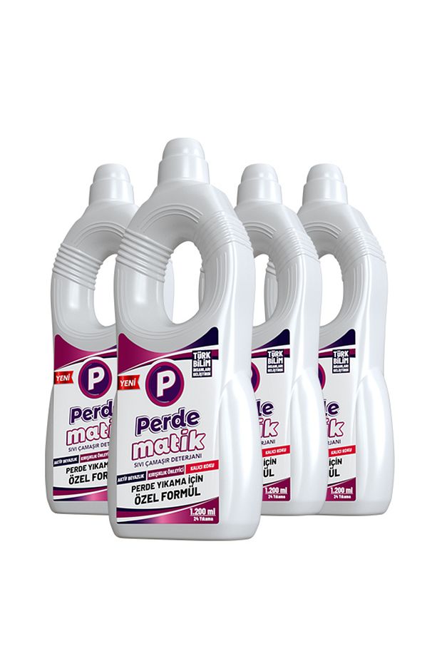 Tül, Dantel ve Hassas Kumaşlar İçin Sıvı Perde ve Çamaşır Deterjanı 4 Adet 1200 ML - 1
