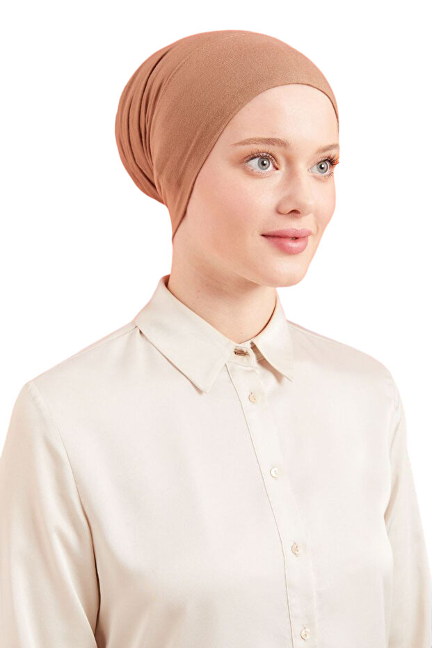 Women's Hijab Practical Ready-To-Wear Bonnet Milky Brown