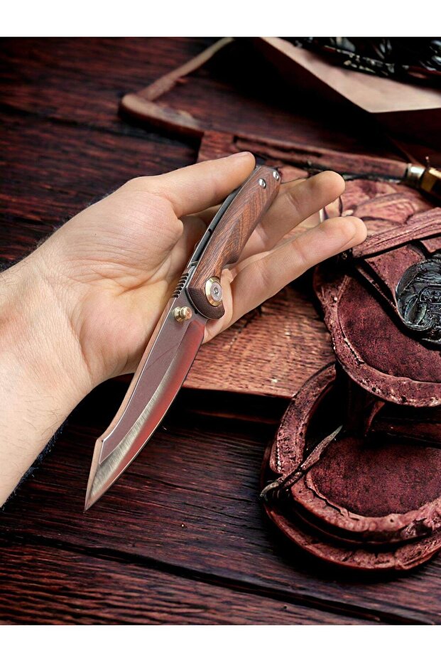 El Yapımı Vidalı Üstün Kaliteli Bıçak Çakı Kamp Avcı Bıçağı Koleksiyonu 19 Cm - 3