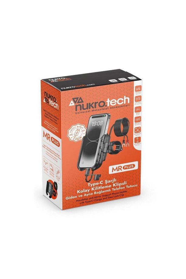 Mr Plus Type-c Şarjlı Gidon Ve Ayna Bağlantılı Telefon Tutucu - 5