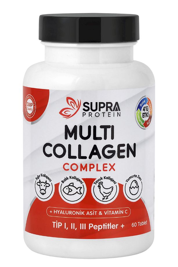Multi Collagen Complex 60 Tablet- 5 Tip Kolajen Karışımı + Hyaluronik Asit & Vitamin C - 1
