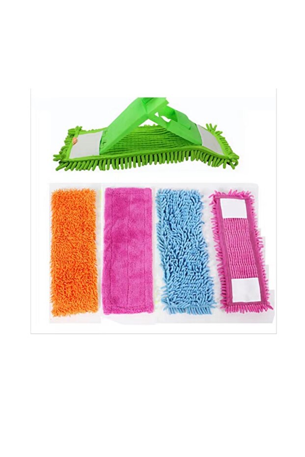 Purino Makarna Mop Seti Duvar Yüzey Islak Kuru Kullanım Teleskopik Sap Mikrofiber Paspas Pembe - 7