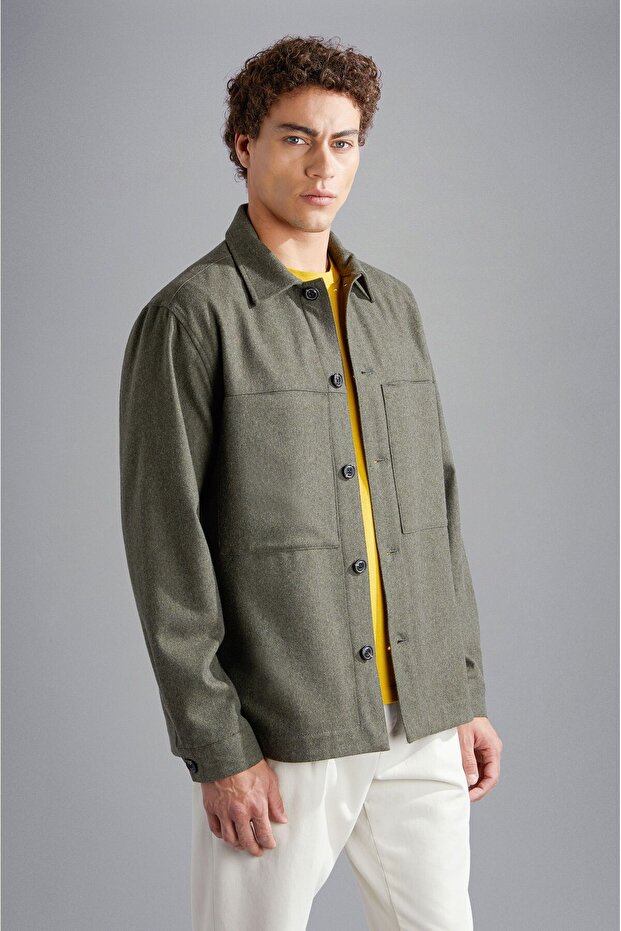 MEN'S WOOLLEN OVERSHIRT - 1