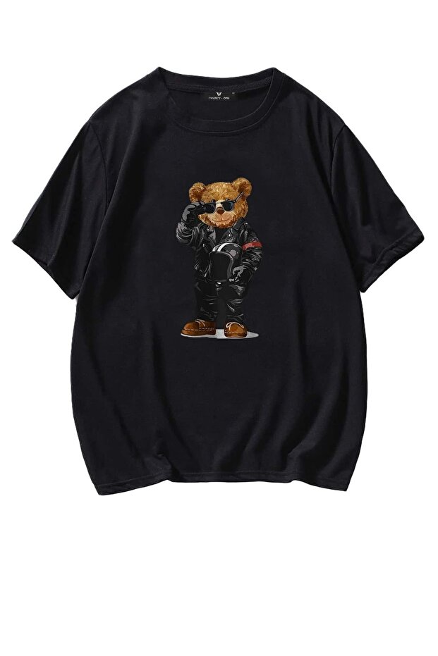 Motorcycle Cool Bear Teddy Bear T-shirt