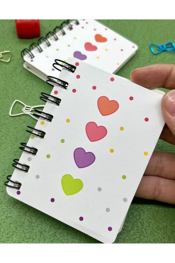 Sevimli Kalpler A7 Spiralli Mini Defter / Scrapbook /defter Süsleme Notebook/bullet Journal - 5