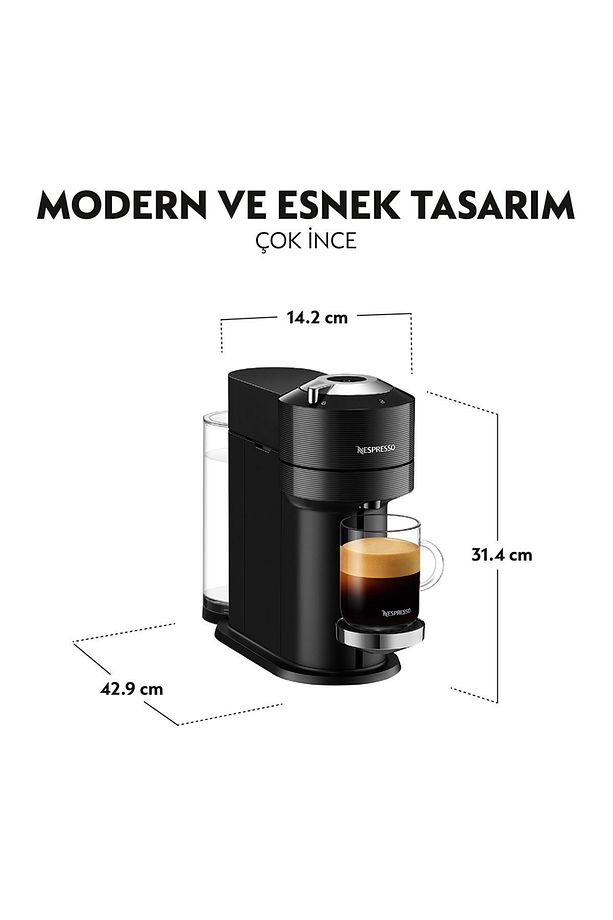 Vertuo Bundle Next C Premium Black+Aero 4 Kapsül Kahve Makinesi - 3