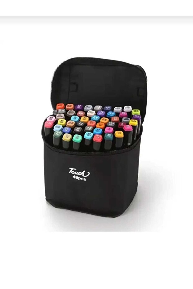 48'li Çift Taraflı Çantalı Marker Kalem Seti - 1