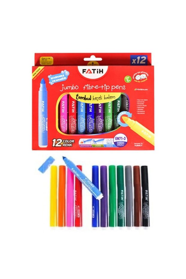 Jumbo Crayons - 12 Colors, Felted and Washable