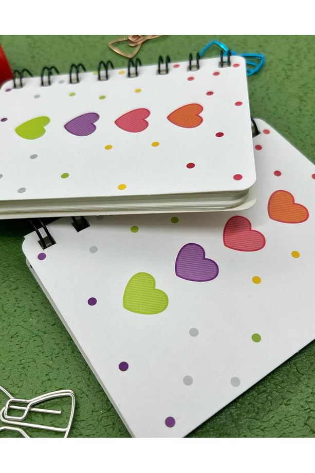Sevimli Kalpler A7 Spiralli Mini Defter / Scrapbook /defter Süsleme Notebook/bullet Journal - 2