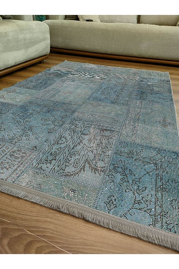 Mars 2091 Patchwork Desenli Yıkanabilir Kaymaz Salon Halısı, Koridor Ve Mutfak Halısı - 5
