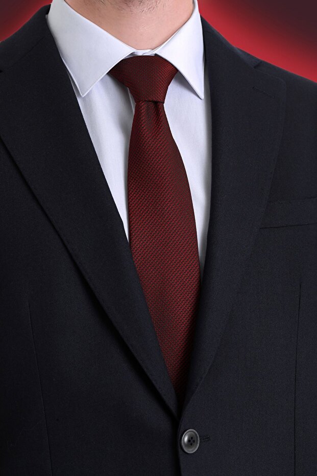 Bordo Düz Kravat - 2