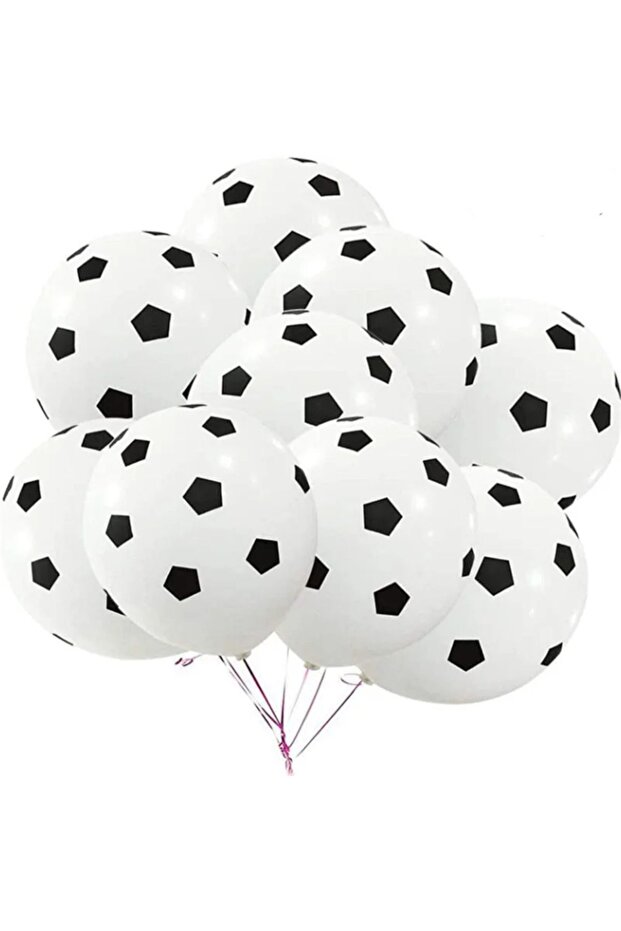 10-Piece Football Ball Printed White Balloon