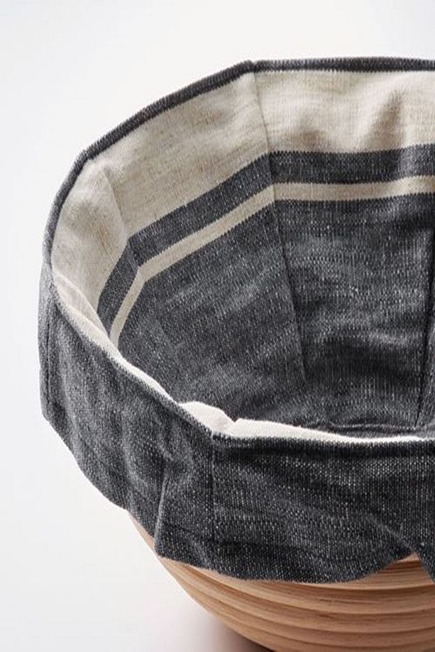 Jasnıng Kumaş Kaplı Hasır Ekmek Sepeti Rattan 22 Cm - 5