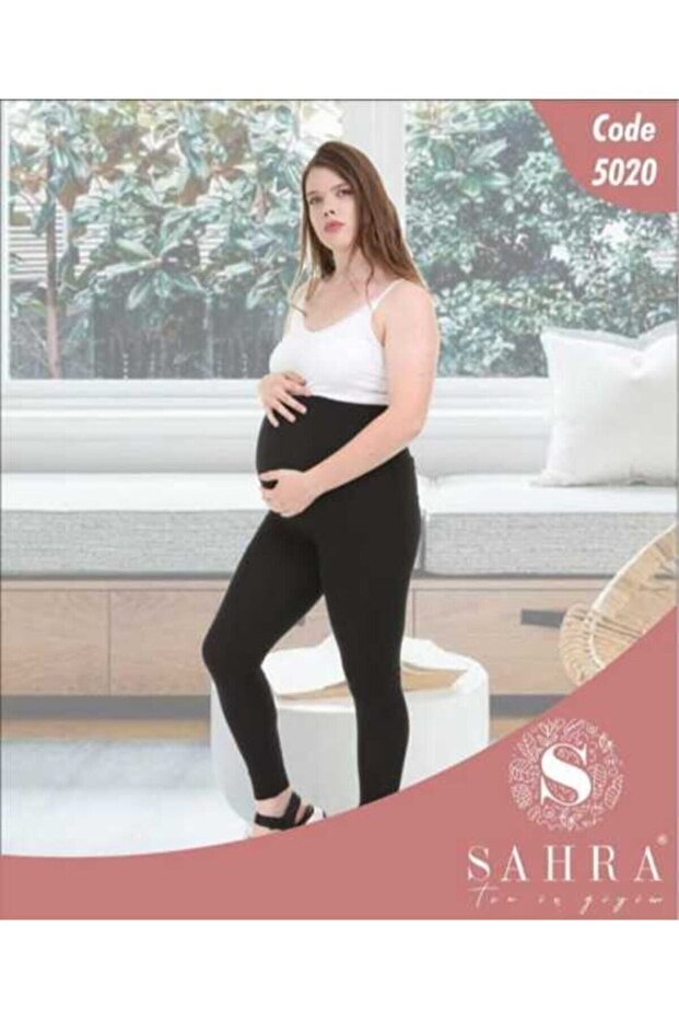 Women's Black Adjustable Waist Maternity Leggings