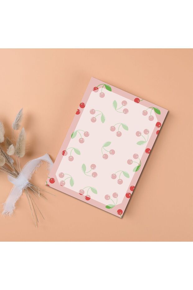 Kiraz Desenli Planlayıcı/To Do List/Defter/Notepad/Memopad A5 - 2