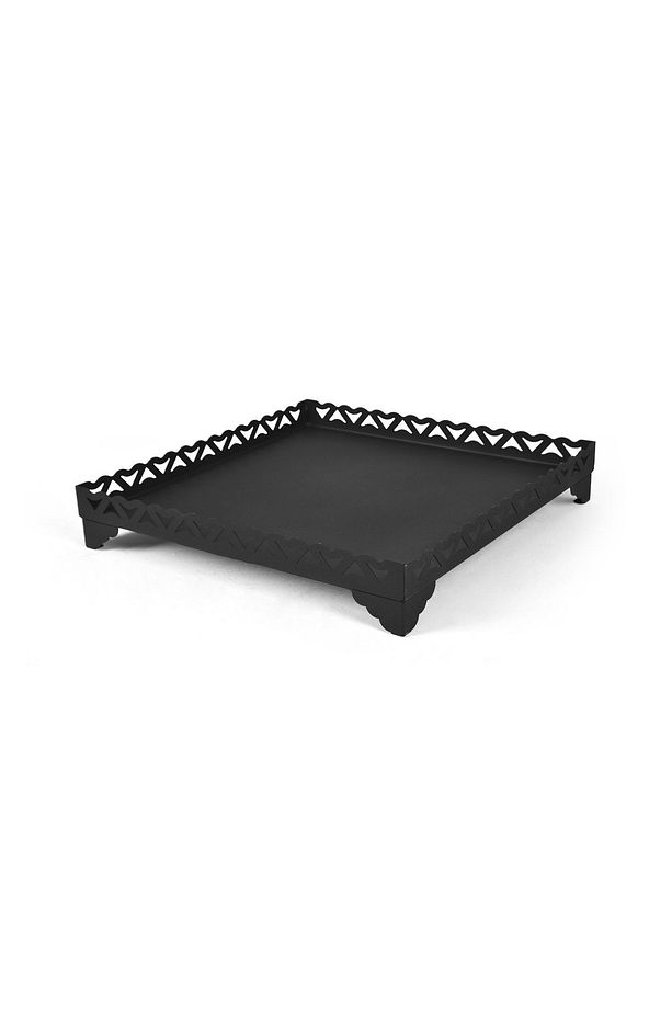 Mat Siyah Lazer kesim Kare Soba Altlığı Orta boy 63x63 - 1