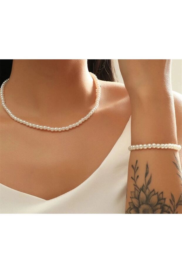 Mupten Women's Fine Pearl Necklace And Bracelet Set