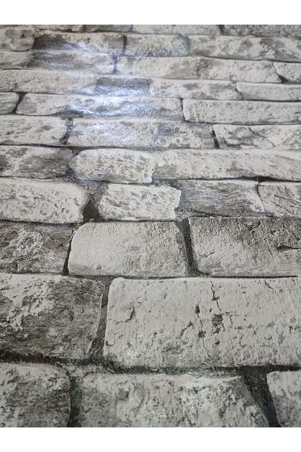 üç boyutlu taş desenli duvar kağıdı 53 cm genişliğinde 10 metre uzunluğunda dır - 2