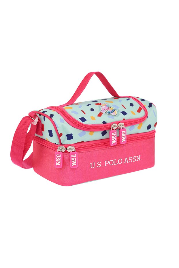 U.S. Polo Assn. 24161-24164 Girl's Lunch Box School Bag Double Compartment Water-Green