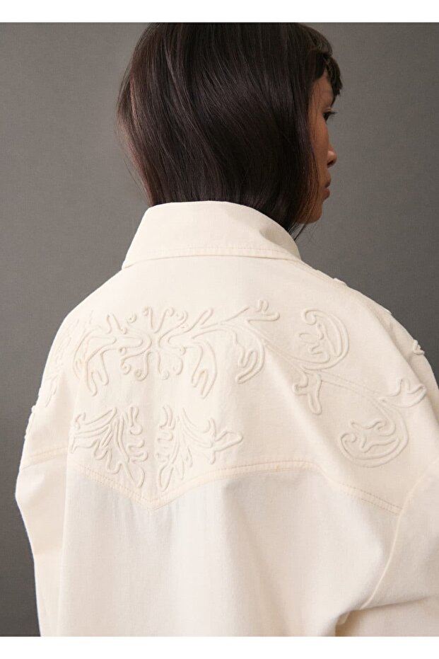 Dekoratif dikişli gömlek - 7