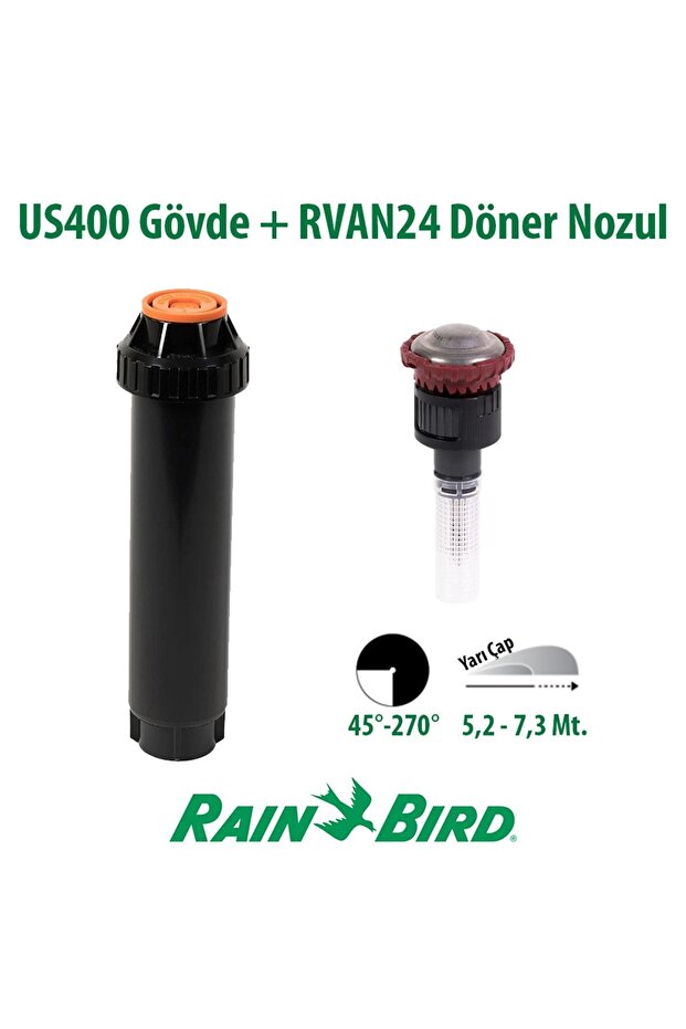 -RVAN24 Döner Nozul Açı Ayarlı 5,2 - 7,3 Mt. ve US400 Boş Gövde Seti - 1