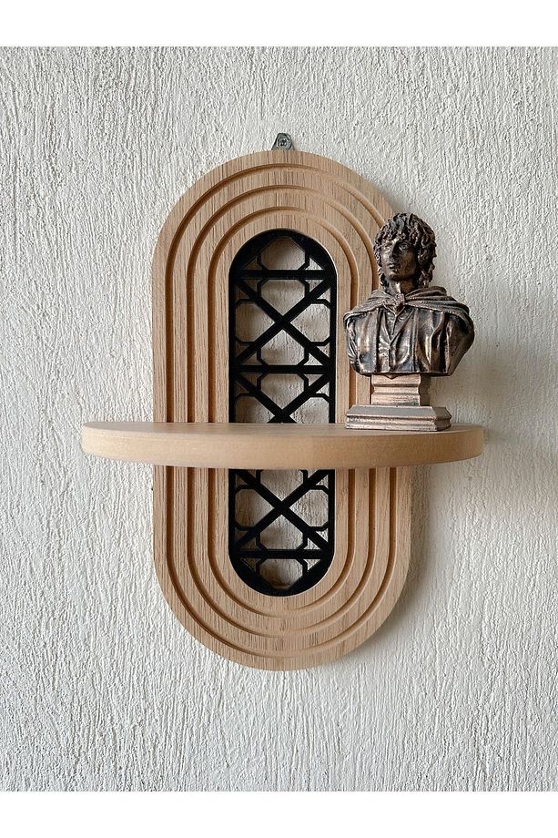 Ahşap Ortası Desenli Duvar Rafı (MDF) - 1
