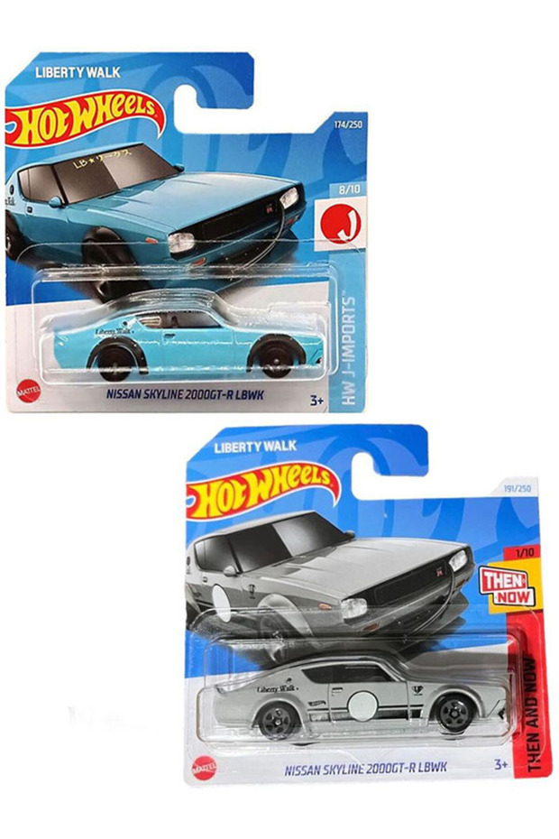 2 Car Set Nissan Skyline 2000Gt-R Lbwk (1/64) Blue & Gray