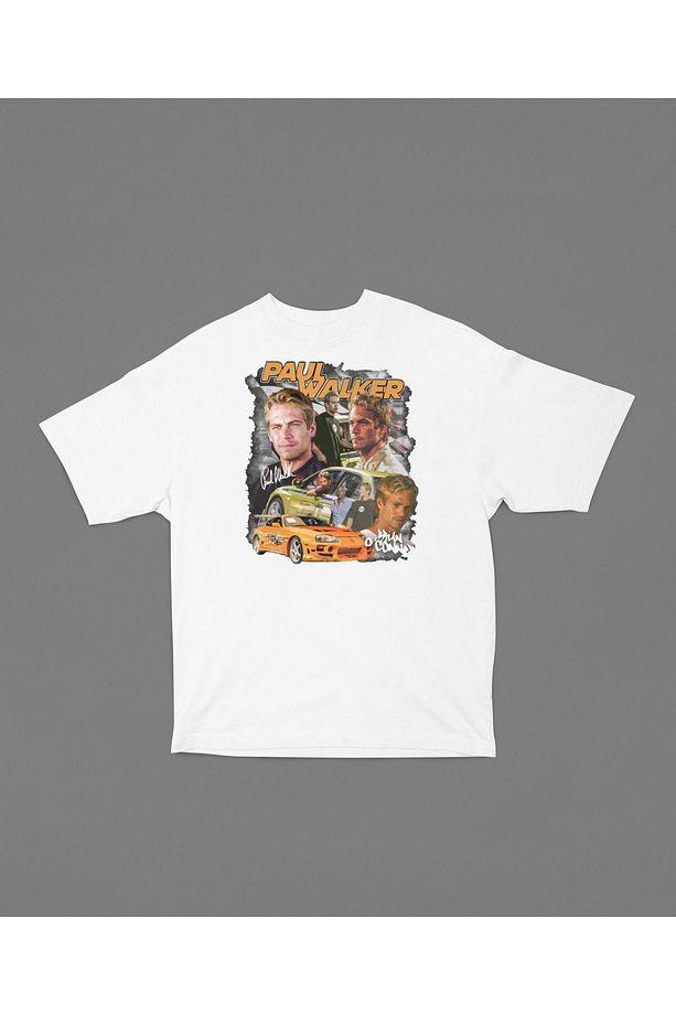 Hızlı Ve Öfkeli Paul Walker Baskılı Unisex Tişört. Oversize Fast And Furious Tişört - 3