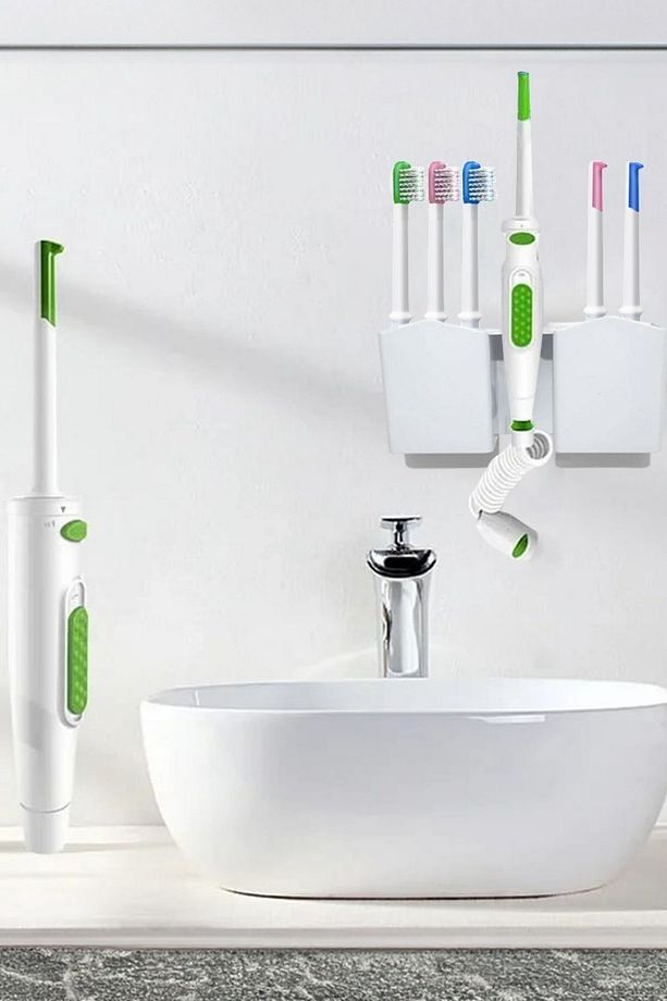 SH16 Diş Fırçalı Ağız Duşu 6 Başlıklı Askılıklı Aile Boyu Elektrik Şarj Hazne yok - 3