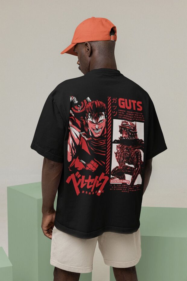 Berserk Guts Printed Unisex Oversize Anime T-Shirt