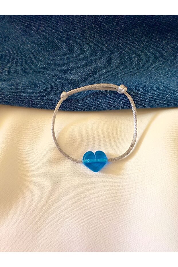 Murano Glass Heart Bead Gray Bracelet