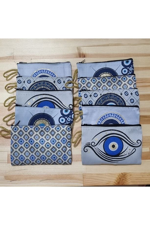 BEZ CÜZDAN 10 ADET HEDİYELİK CÜZDAN NAZAR DESEN KÜÇÜK CÜZDAN 10X15CM EL CÜZDAN PARA CÜZDAN - 4