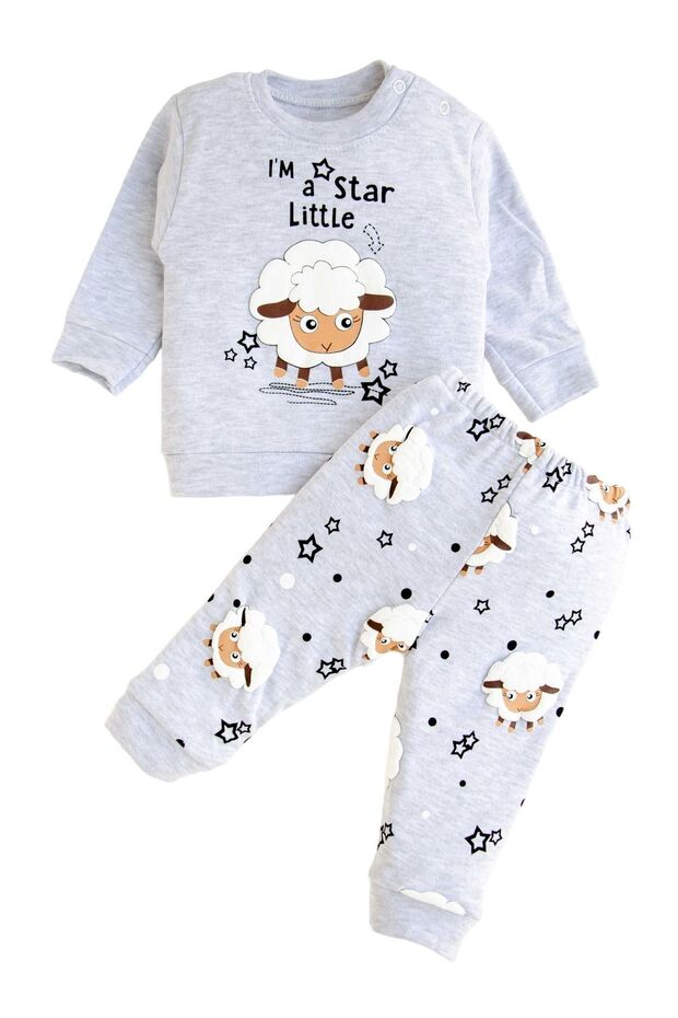 Ozbaby Lamb Embossed Printed Baby Sets 6-18 Months