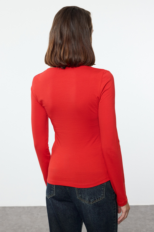 Bavlněná pletená halenka s čtvercovým límečkem - Regular Fit Twoaw24bz00016 - 5