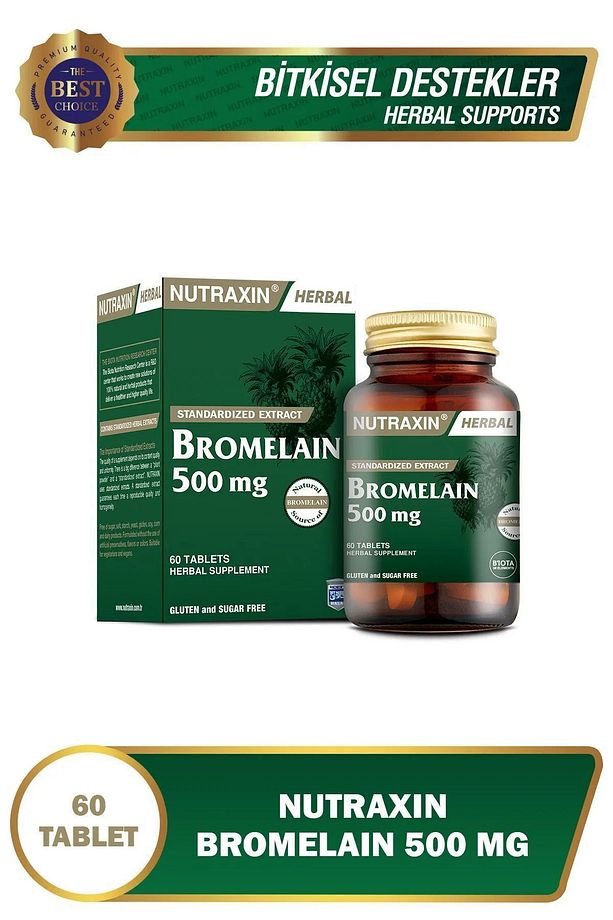 B1, B2, B3, B5, B6, B12 Içeren B Vitamin Complex 60 Tablet + Bromelain Ananas 60 Kapsül - 2