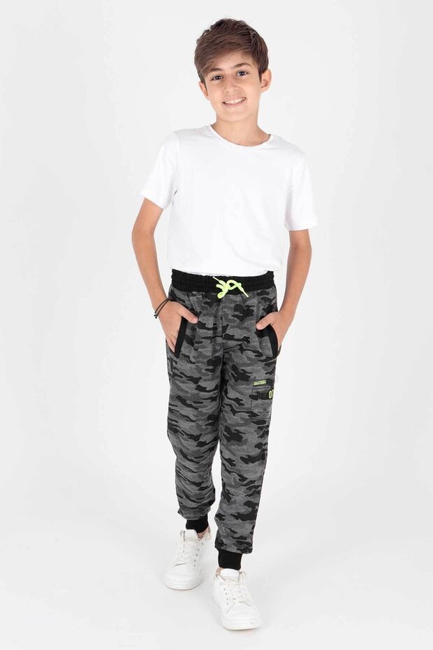 Boy's CamouflagE SwEatPants - 07 PrintEd, Elastic Skinny LEg, Ak2132