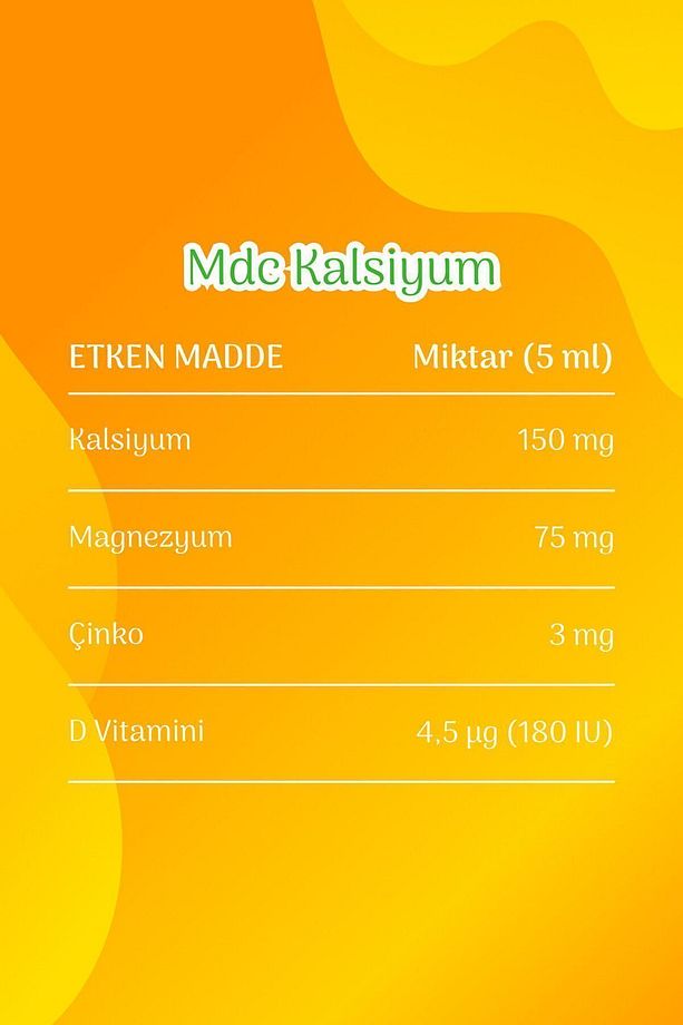 Kalsiyum Magnezyum Çinko Vitamin D 150 ml - 6