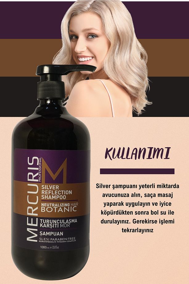 Mor Silver Şampuan – Sarı Ve Gri Saçlar Için Yansıma Önleyici 1000 ml - 4