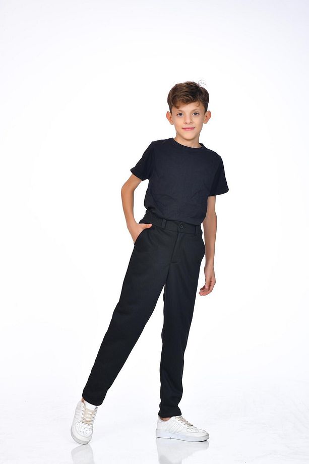 Jogger Erkek Çocuk Okul Pantolonu Siyah - 2