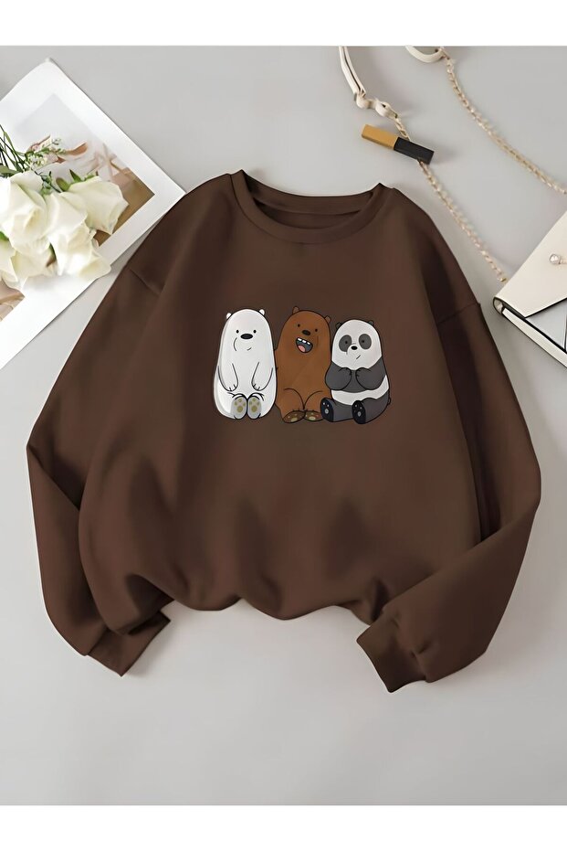 Serays moda Kafadar Ayılar baskılı kız/erkek çocuk sweatshirt